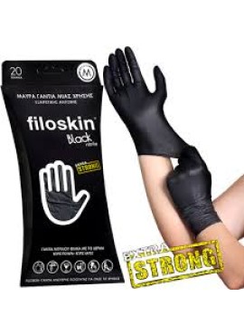 Γάντια Νιτριλίου Μαύρα filoskin s-m-l